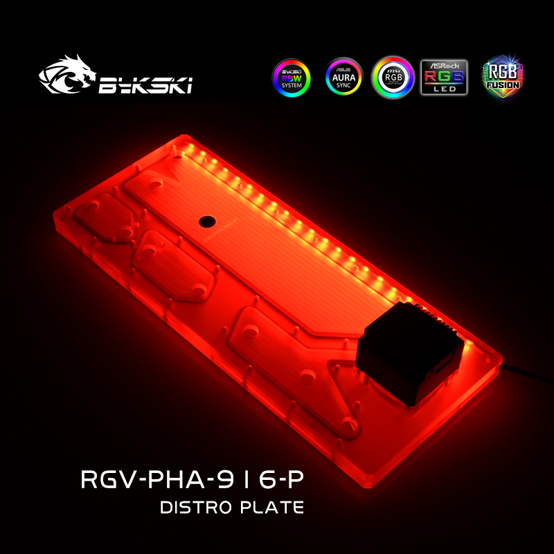 Distro Plate Ddc Pump Combo - Bykski RGV-PHA-916-P Pelat/Dudukan Akrilik untuk Reservoir,